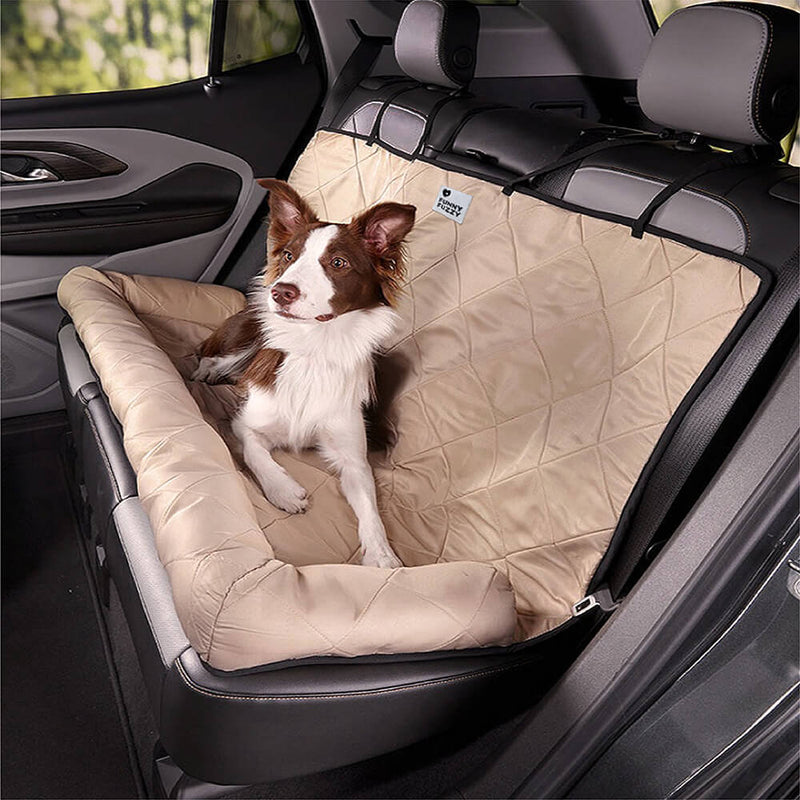 Hundeautositzbett | Komfortabel | Schützend | Langlebig | Weich | Wasserdicht-Creme Khaki-Luzern Mode