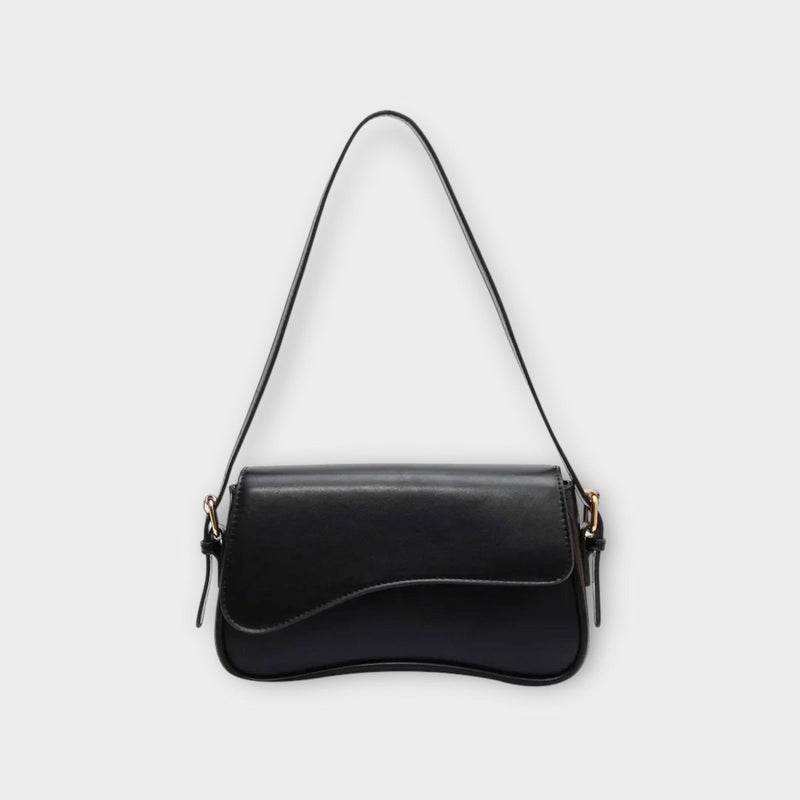 Damen Umhängetasche Leder - Elegante Handtasche Alltag-Schwarz-Luzern Mode