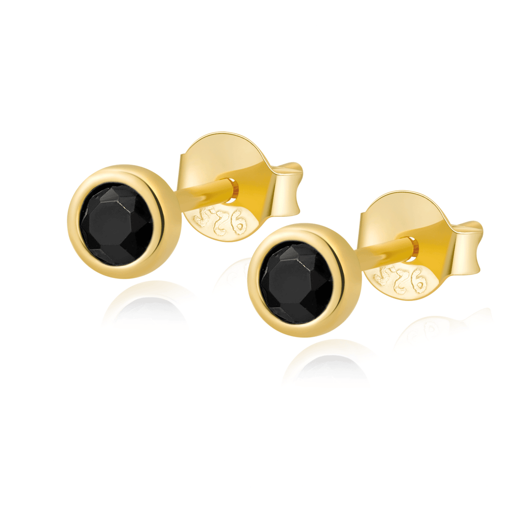 Ohrstecker | Zirkonia | Schwarz | Weiß | Silber | Gold | Kompakt | Stilvoll | Langlebig-Gold-Schwarz-Luzern Mode