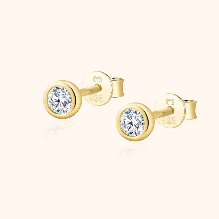 Ohrstecker | Zirkonia | Schwarz | Weiß | Silber | Gold | Kompakt | Stilvoll | Langlebig-Gold-Weiß-Luzern Mode