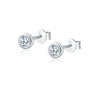 Ohrstecker | Zirkonia | Schwarz | Weiß | Silber | Gold | Kompakt | Stilvoll | Langlebig-Silber-Weiß-Luzern Mode