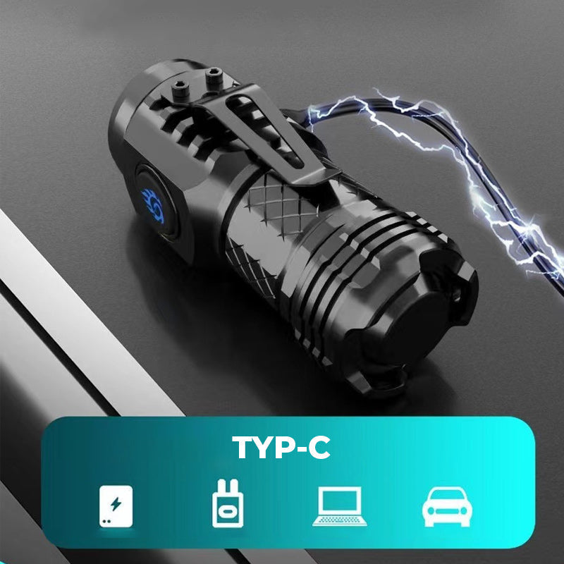 LED Taschenlampe | Kompakt Hell USB-C Wiederaufladbar Leicht Wasserdicht-Luzern Mode