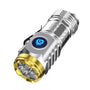 LED Taschenlampe | Kompakt Hell USB-C Wiederaufladbar Leicht Wasserdicht-Silber-Luzern Mode