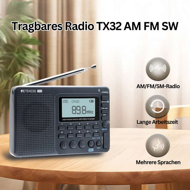 Tragbare Radio | Multiband USB Vielseitig Kompakt Leicht Langlebig-Luzern Mode