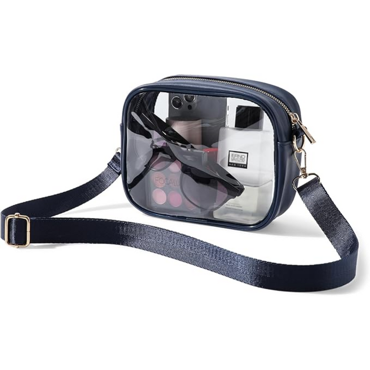 Transparente Reise-Kulturtasche mit Reißverschluss, TSA-konform-Blau-Luzern Mode
