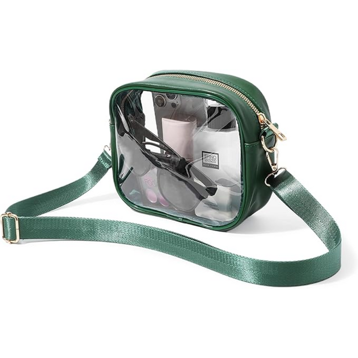 Transparente Reise-Kulturtasche mit Reißverschluss, TSA-konform-Dunkelgrün-Luzern Mode