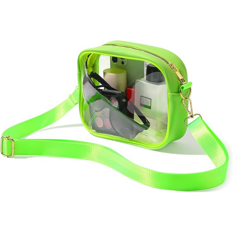 Transparente Reise-Kulturtasche mit Reißverschluss, TSA-konform-Grün-Luzern Mode