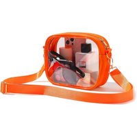 Transparente Reise-Kulturtasche mit Reißverschluss, TSA-konform-Orange-Luzern Mode