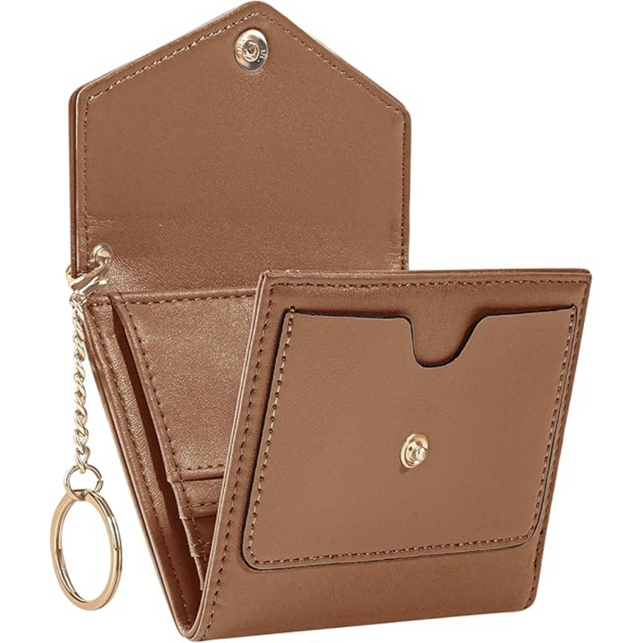 Luxuriöse Damen Leder Geldbörse mit Schlüsselanhänger-Braun-Luzern Mode