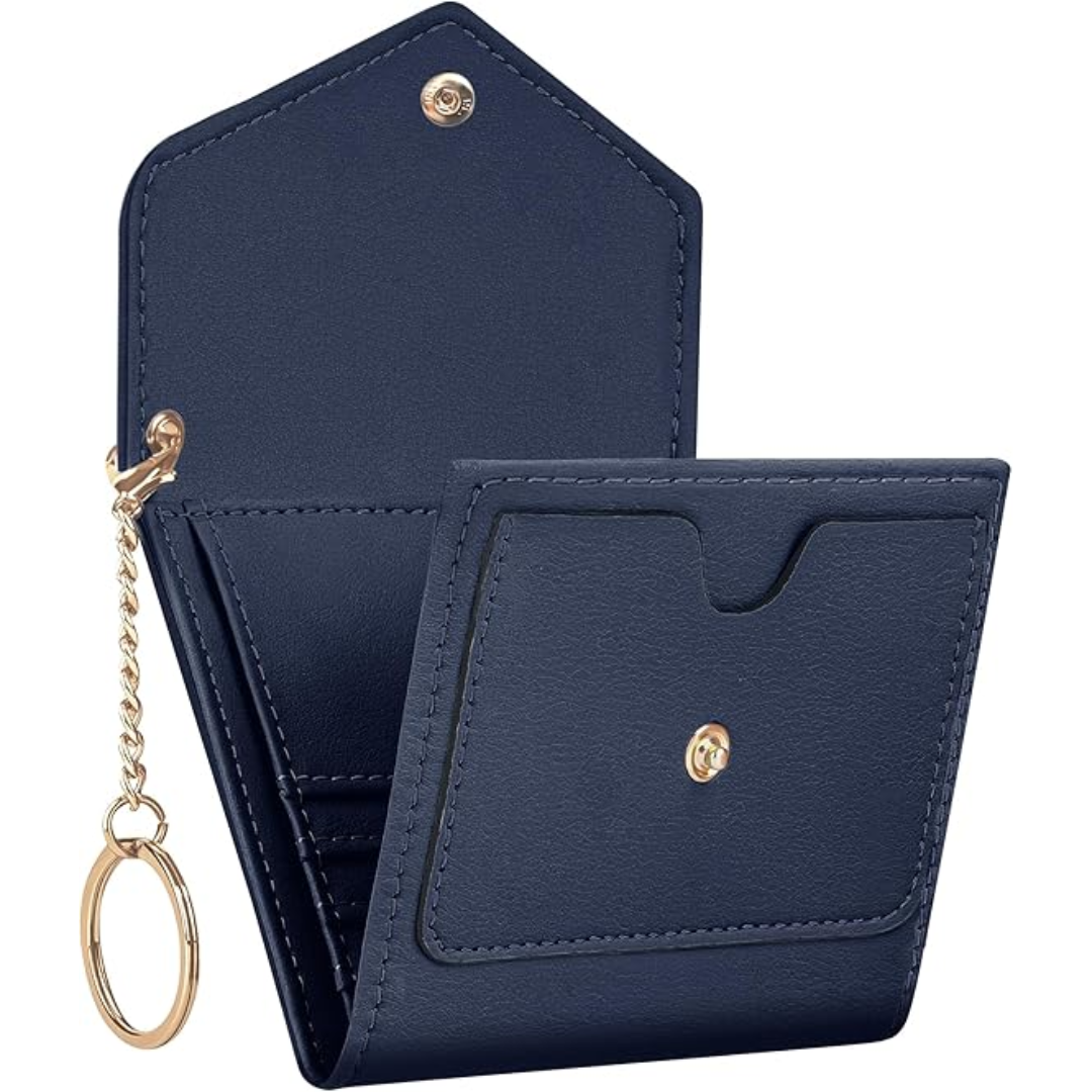 Luxuriöse Damen Leder Geldbörse mit Schlüsselanhänger-Marineblau-Luzern Mode