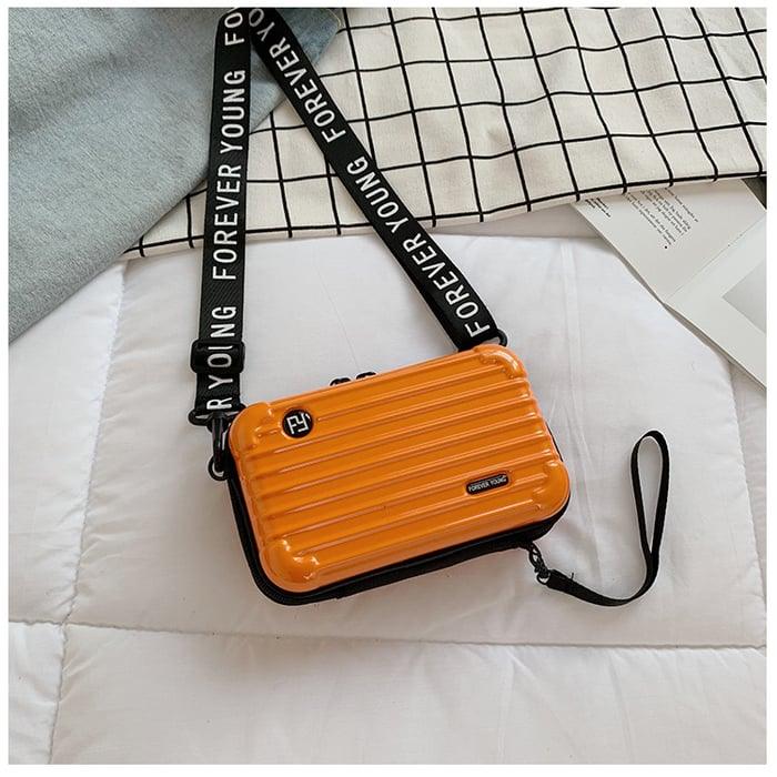 Kleine Kofferhandtasche mit Schulterriemen für Reisen-Orange-Luzern Mode