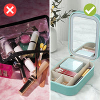 Make-Up Organizer | Kompakt | Spiegel | Beleuchtet | USB | Oplaadbar-Luzern Mode