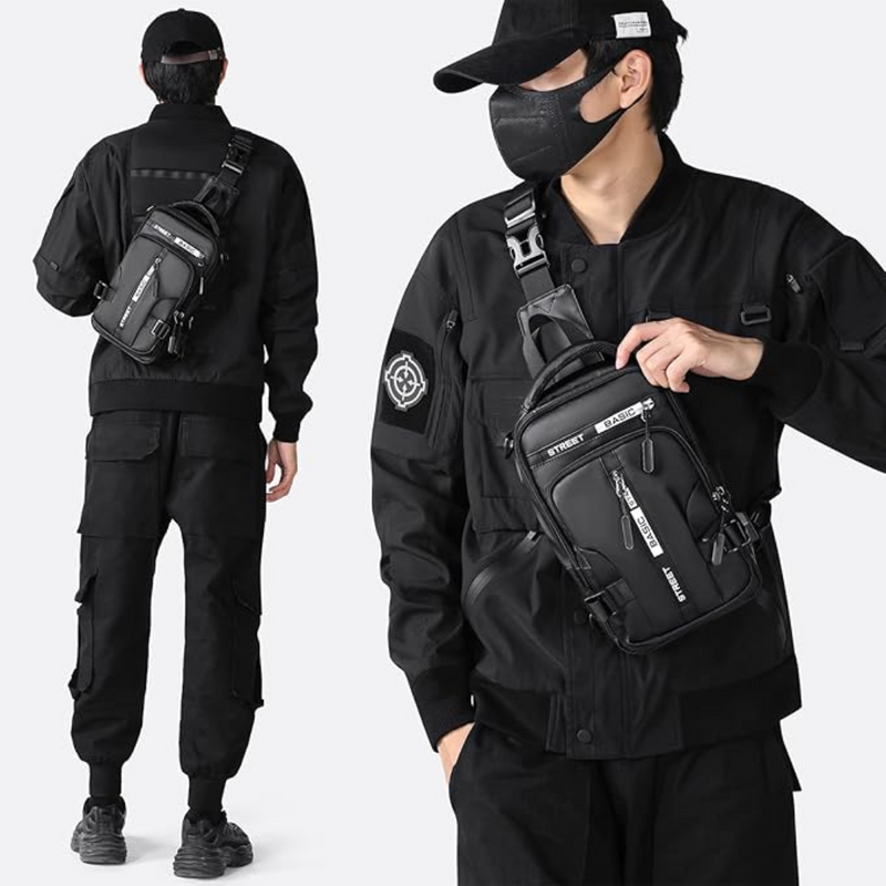 Herren Umhängetasche mit USB-Anschluss und Diebstahlschutz-Luzern Mode