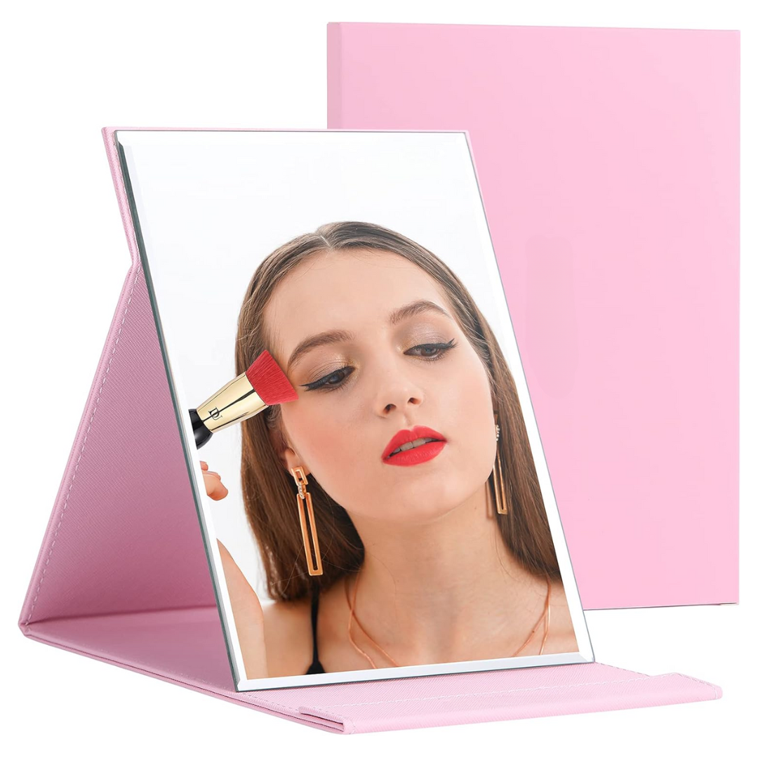 Make-Up Spiegel | Ständer Rechteckig Faltbar Kompakt Verstellbar-Rosa-Luzern Mode
