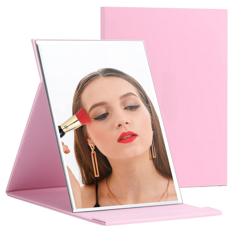 Make-Up Spiegel | Ständer Rechteckig Faltbar Kompakt Verstellbar-Rosa-Luzern Mode