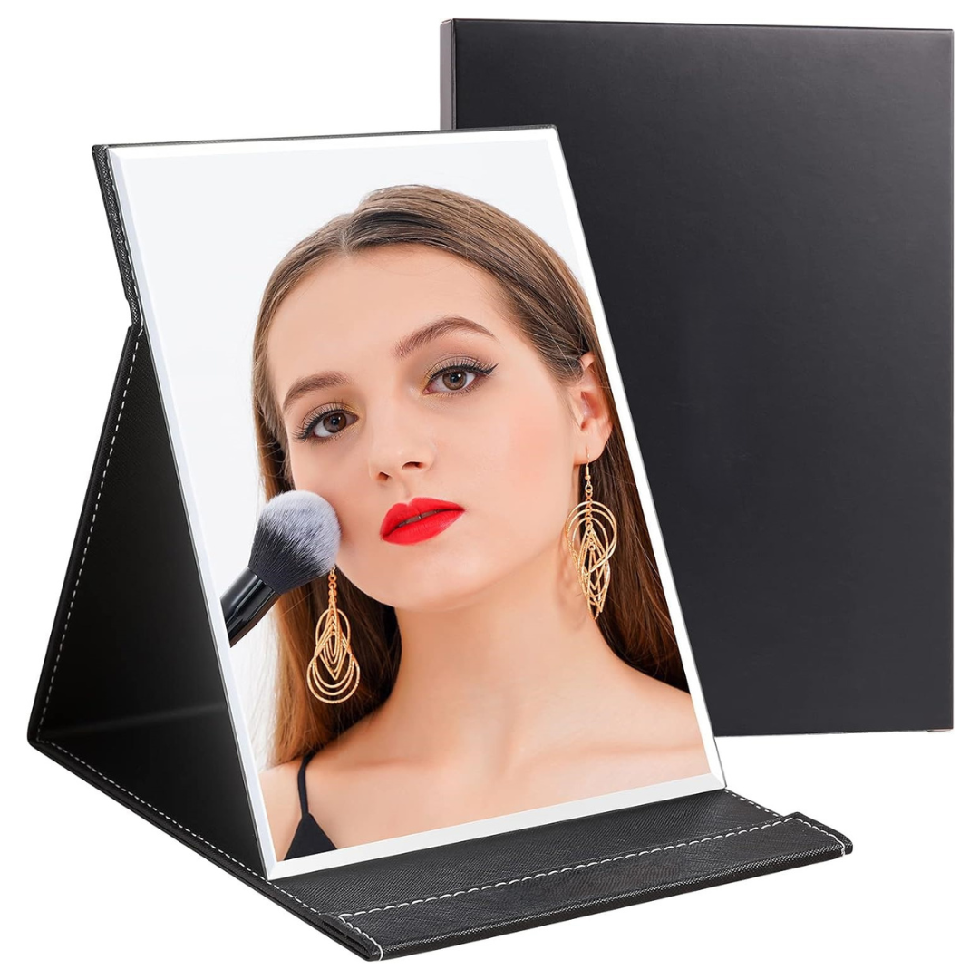Make-Up Spiegel | Ständer Rechteckig Faltbar Kompakt Verstellbar-Schwarz-Luzern Mode
