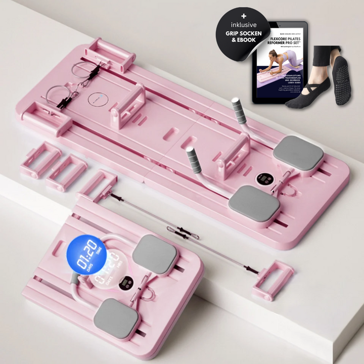 Pilates Reformer Set | Komplett | Kompakt | Vielseitig | Core-Training-Rosa-Luzern Mode