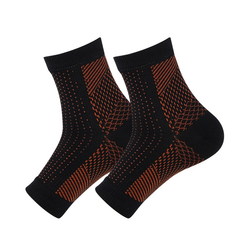Kompressionsstrümpfe für Knöchel - Atmungsaktiv & Leicht-Schwarz-Orange-M (35-40)-Luzern Mode