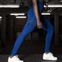 Damen Sport Leggings mit Hoher Taille für Fitness und Yoga-Blau-S-Luzern Mode