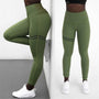 Damen Sport Leggings mit Hoher Taille für Fitness und Yoga-Grün-S-Luzern Mode