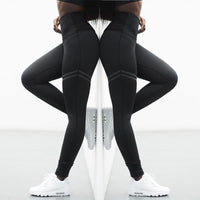 Damen Sport Leggings mit Hoher Taille für Fitness und Yoga-Schwarz-S-Luzern Mode