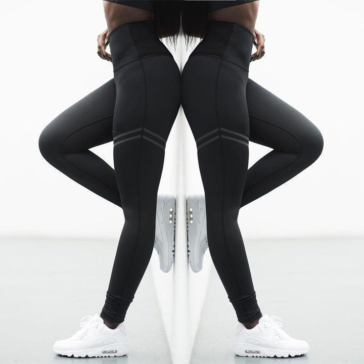 Damen Sport Leggings mit Hoher Taille für Fitness und Yoga-Schwarz-S-Luzern Mode