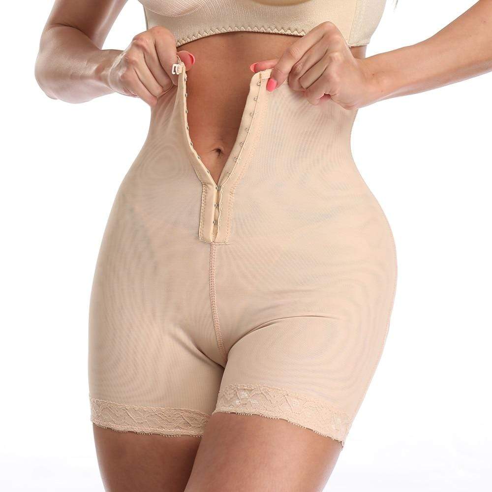 Damen Body Shaper für Bauchkontrolle und Po-Lifting-Beige-M-Luzern Mode