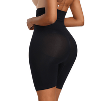 Korrigierende Damen Shorts | Hohe Taille | Leichte Kompression | Nahtlos-Schwarz-S-Luzern Mode