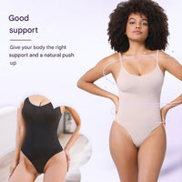 Damen Bodysuit | Ärmellos | String | Korrigierend | Einfarbig | Nahtlos-Luzern Mode