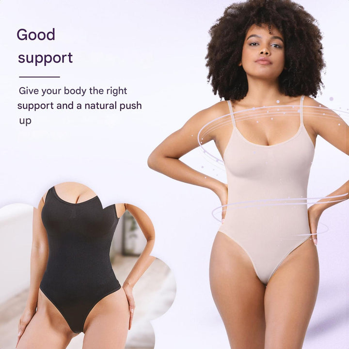Damen Bodysuit | Ärmellos | String | Korrigierend | Einfarbig | Nahtlos-Luzern Mode