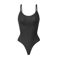 Damen Bodysuit | Ärmellos | String | Korrigierend | Einfarbig | Nahtlos-Schwarz-S-Luzern Mode