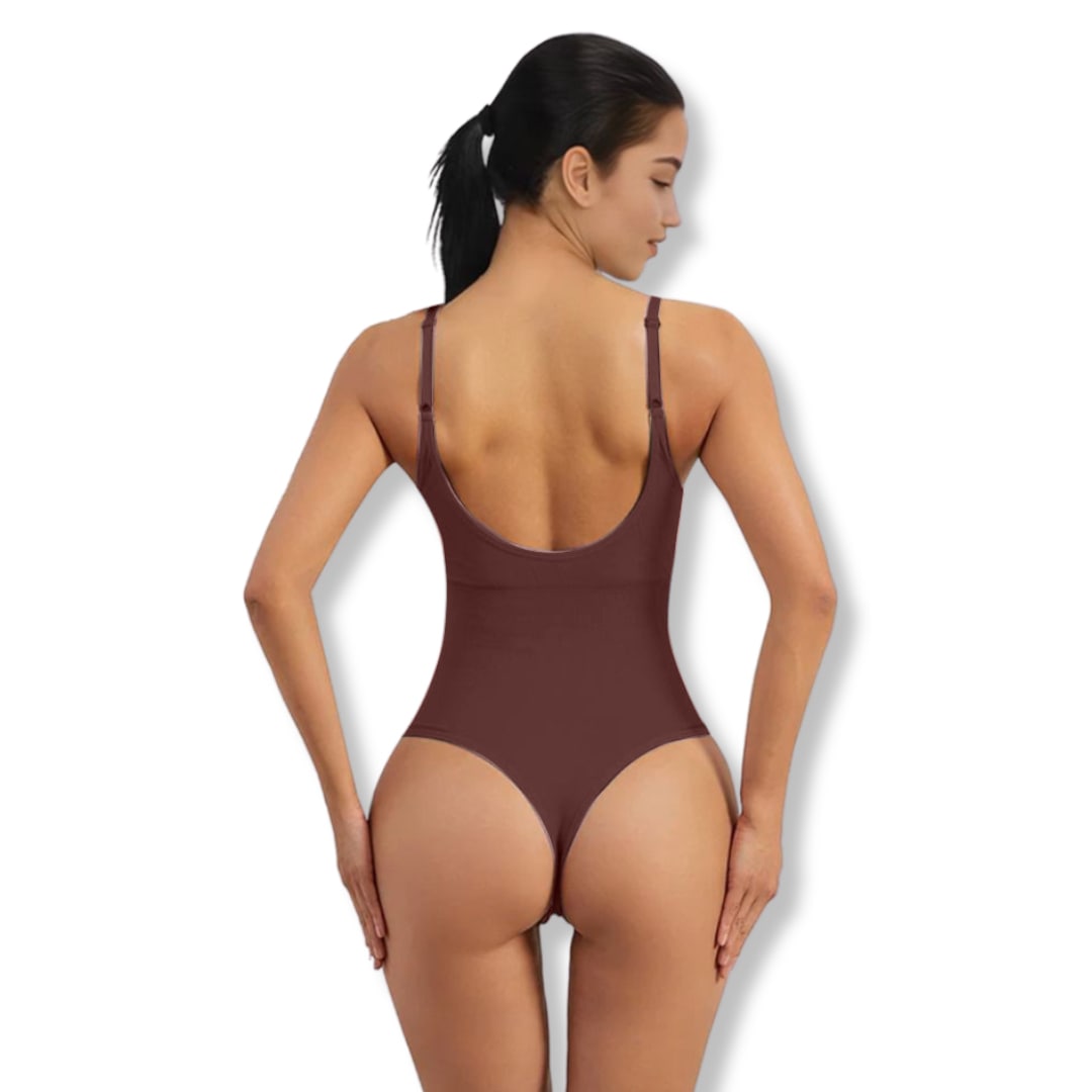 Damen Bodysuit | Ärmellos | String | Korrigierend | Einfarbig | Nahtlos-Luzern Mode