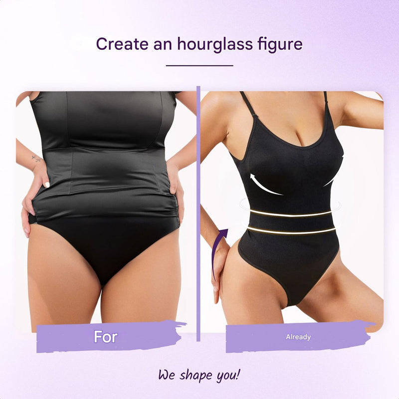 Damen Bodysuit | Ärmellos | String | Korrigierend | Einfarbig | Nahtlos-Luzern Mode