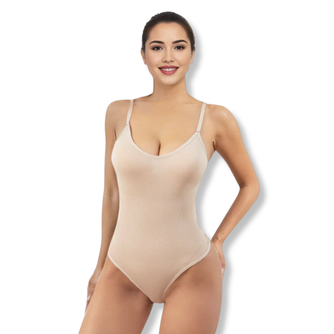 Damen Bodysuit | Ärmellos | String | Korrigierend | Einfarbig | Nahtlos-Luzern Mode