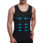 Korrigierendes Herrenhemd | Formendes Effekt | ärmellos | Nahtlos | Stretch-Schwarz-M (50-65kg)-Luzern Mode