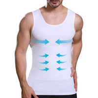 Korrigierendes Herrenhemd | Formendes Effekt | ärmellos | Nahtlos | Stretch-Weiß-M (50-65kg)-Luzern Mode
