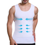 Korrigierendes Herrenhemd | Formendes Effekt | ärmellos | Nahtlos | Stretch-Weiß-M (50-65kg)-Luzern Mode