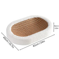 Katzen Krabbed | Nachhaltig | Multifunktional | Oval | Plüsch | Weiß | Sisal-Luzern Mode