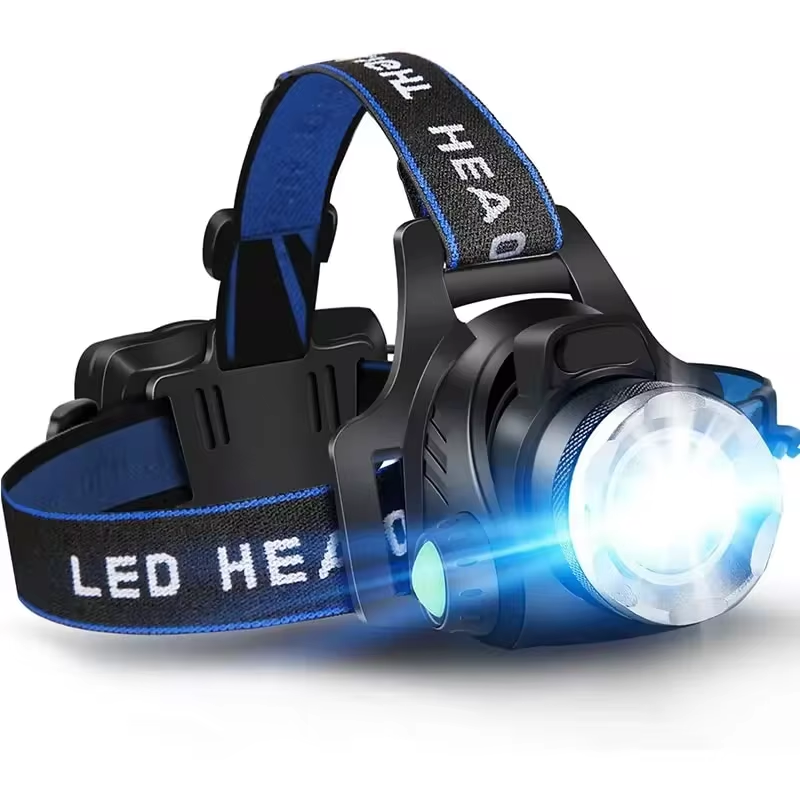 Stirnlampe | LED Wiederaufladbar Zoom Wasserfest Verstellbar Komfortabel-Luzern Mode