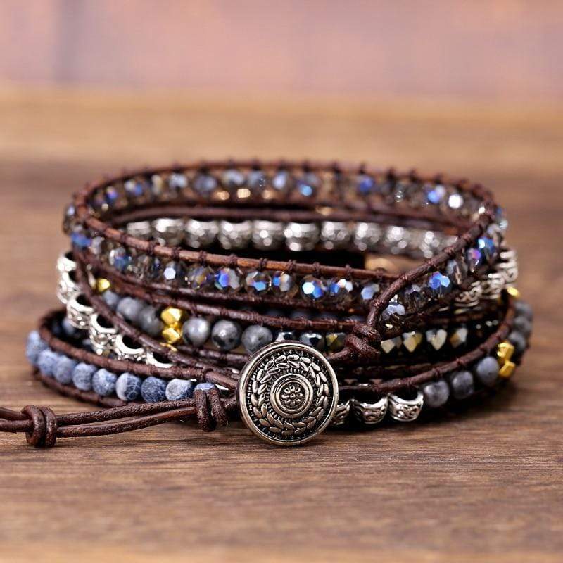 Onyx-Wickelarmband | Schwarz Kraftvoll Stilvoll Boho Vielseitig Langlebig-Luzern Mode