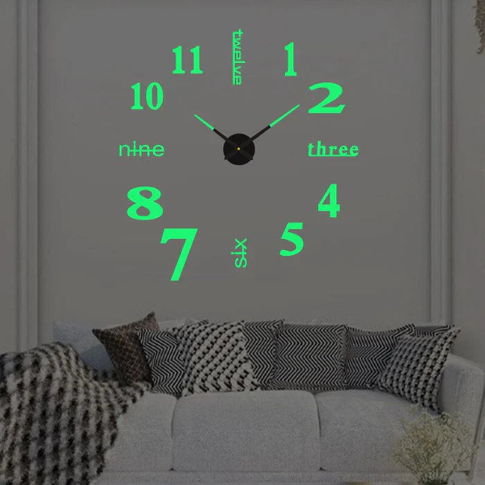 Wanduhr | Do-it-yourself Einzigartig Stilvoll Kreativ Leuchtend Vielseitig-Viertel - Leuchtend-60-100 cm-Luzern Mode
