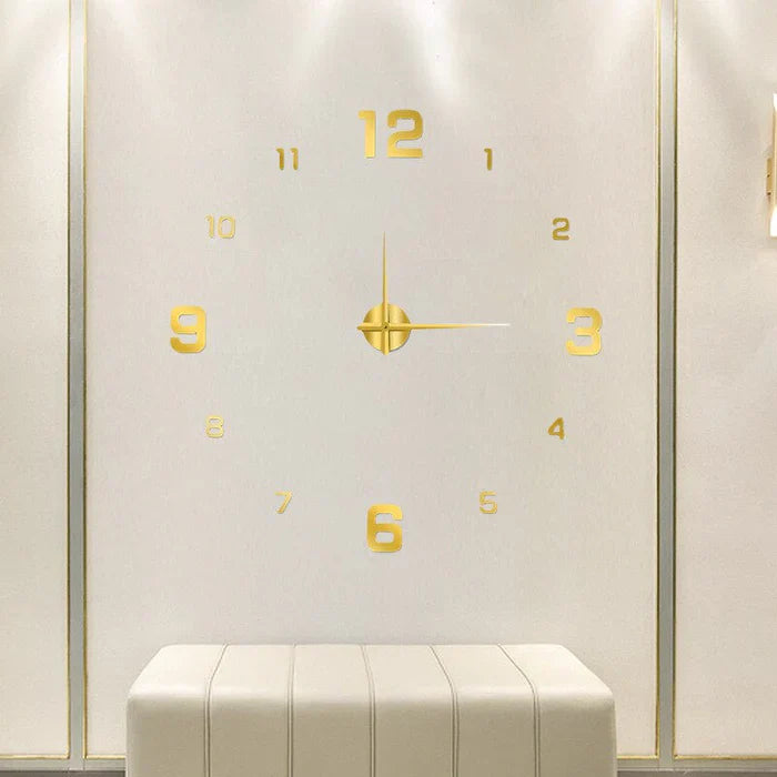 Wanduhr | Do-it-yourself Einzigartig Stilvoll Kreativ Leuchtend Vielseitig-Zahlen - Gold-60-100 cm-Luzern Mode