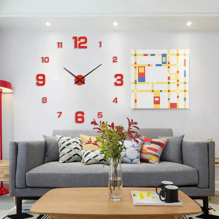 Wanduhr | Do-it-yourself Einzigartig Stilvoll Kreativ Leuchtend Vielseitig-Zahlen - Rot-60-100 cm-Luzern Mode