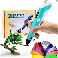 3D-Druckstift | Basteln | Kreativ | Umweltfreundlich | Sicher | USB-Blau + 20 Stück farbiges Filament (50M)-Luzern Mode