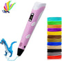 3D-Druckstift | Basteln | Kreativ | Umweltfreundlich | Sicher | USB-Rosa + 20 Stück farbige Filamente (50M)-Luzern Mode