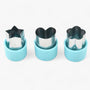 Lebensmittel-Ausstecher-Set | 3-teilig Herz Stern Blume | Edelstahl | Langlebig & Kreativ-Blau-Luzern Mode