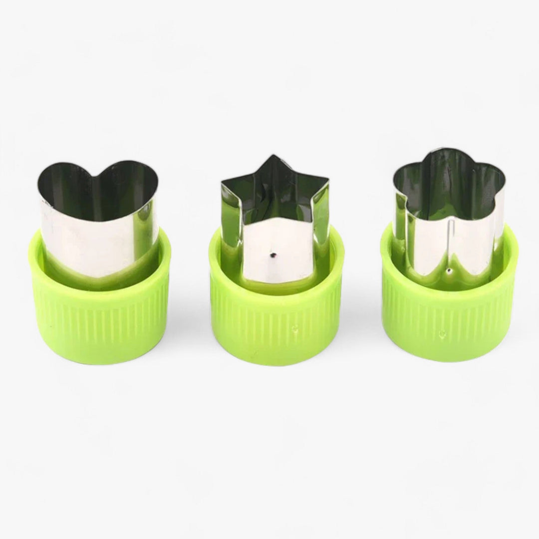 Lebensmittel-Ausstecher-Set | 3-teilig Herz Stern Blume | Edelstahl | Langlebig & Kreativ-Grün-Luzern Mode