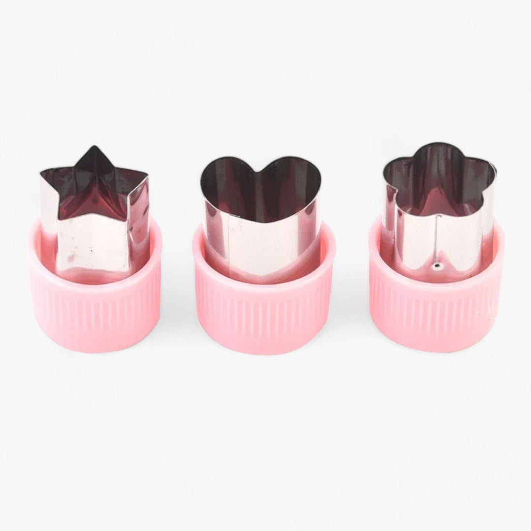 Lebensmittel-Ausstecher-Set | 3-teilig Herz Stern Blume | Edelstahl | Langlebig & Kreativ-Rosa-Luzern Mode
