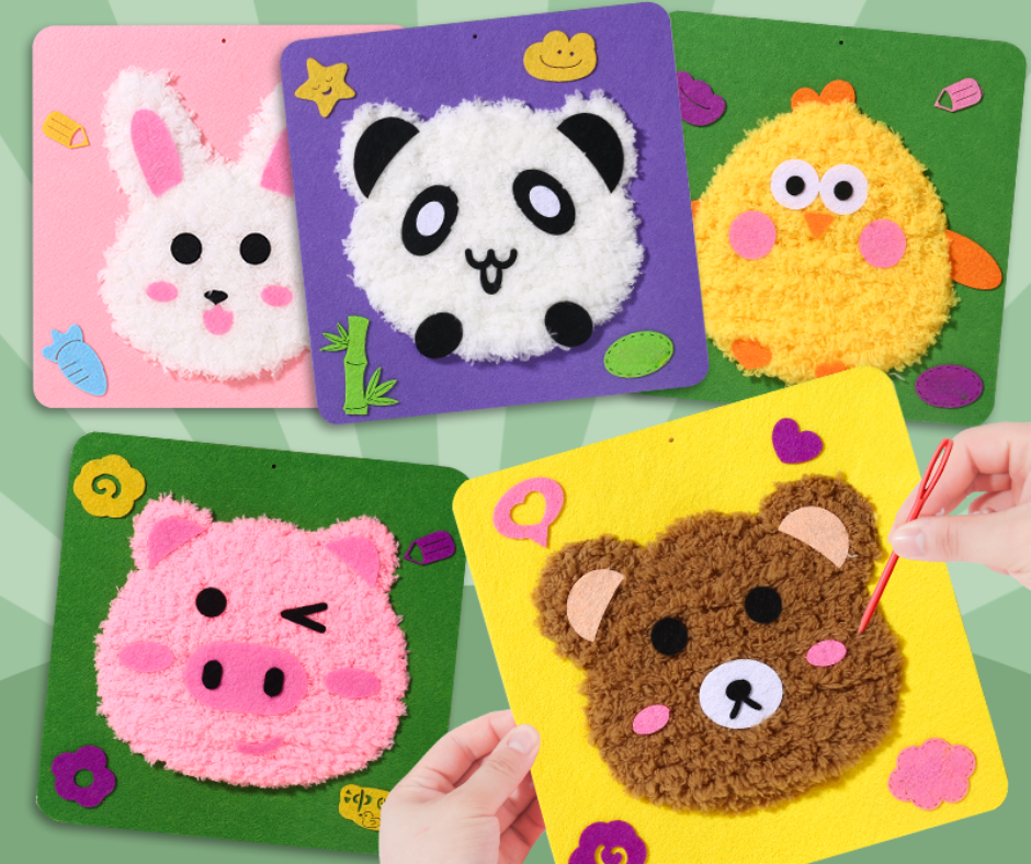Kinder-Stickset | Lehrreich Kreativ Tiere Niedlich Vielseitig-Luzern Mode