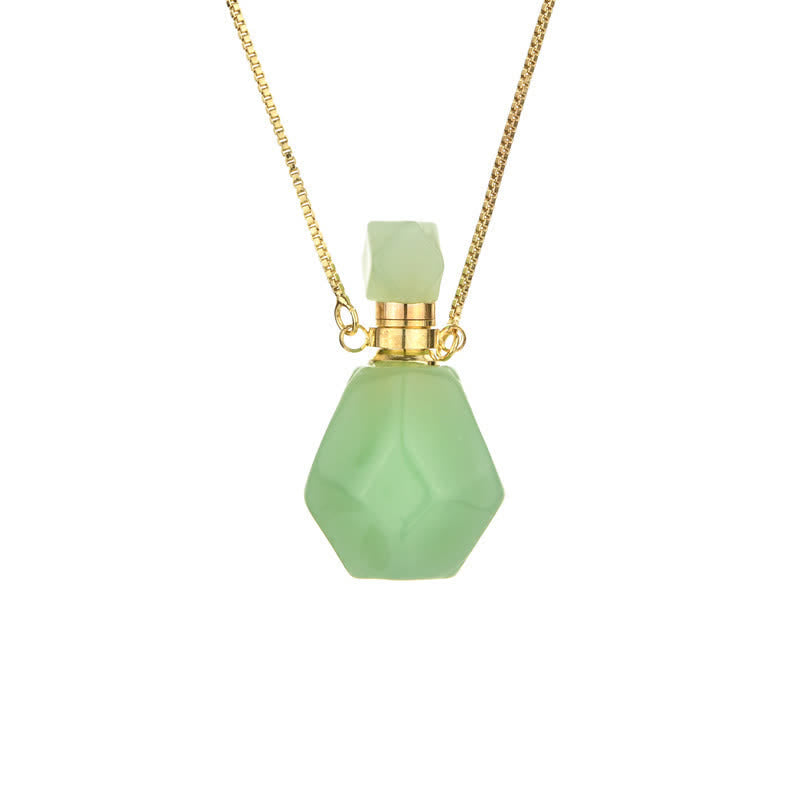 Halskette für Damen | Parfümfläschchen | Natürlicher Kristall | Stilvoll-Peridot-Luzern Mode